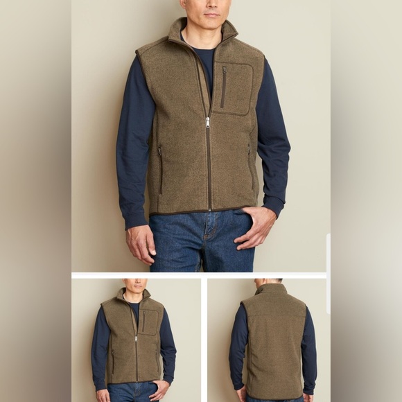 Duluth Trading Men's Two Harbors Polartec Fleece Vest pockets in/out Medium gray - Picture 1 of 13